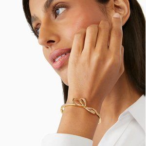 Kate Spade Tied Up Pave Bow Bangle in Gold